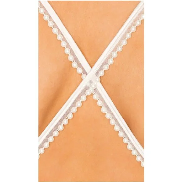 Lovers and Friends Boa Mini Dress Ivory with Pearl Straps NWT - Size S